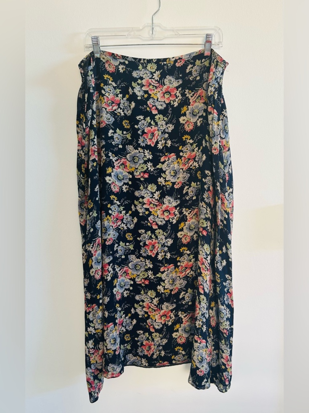 Lauren Ralph Lauren Navy Floral Silk Slip Dress